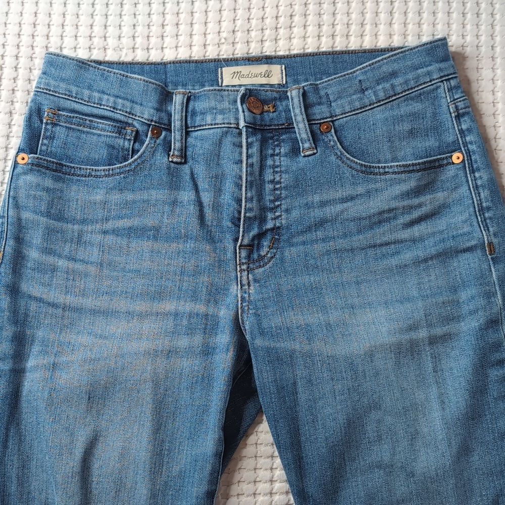 Madewell 9" High-Rise Skinny Jeans Distressed Frayed Hem Size 28 Petite